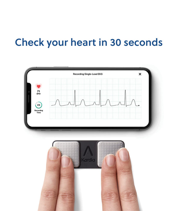 KardiaMobile 1-Lead Personal EKG Monitor – Record EKGs at Home – Detects AFib and Irregular Arrhythmias – Instant Results in 30 Seconds – Easy to Use – Works with Most Smartphones - FSA/HSA Eligible