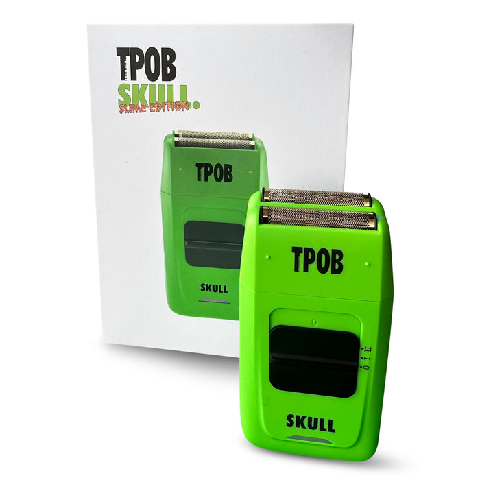 TPOB Skull Foil Shavers with Krunch Blades - Compact Design That can fit in Your Pocket with a Turbo Charged Motor, Perfect for Both Professional and at-Home use (Large Slime)