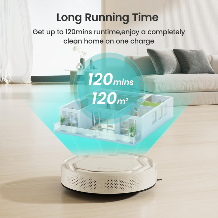 Lefant M210 Pro Robot Vacuum Cleaner, 2200Pa Suction,120 Mins Runtime, Self-Charging Slim Robotic Vacuums, APP/Voice/Remote Control, Works with Alexa, Ideal for Pet Hair,Low-Pile Carpet, Hard Floor