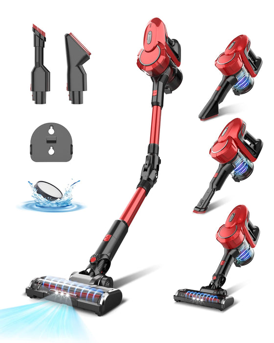 Cordless Stick Vacuum Cleaner Foldable，30KPa/350W Brushless Motor Cordless Vacuum 6 in 1 Multifunction Handheld Vacuum, LED Display, Up to 45 Mins Runtime for Pet Hair/Sofa Gap/Carpet/Hardwood Floor