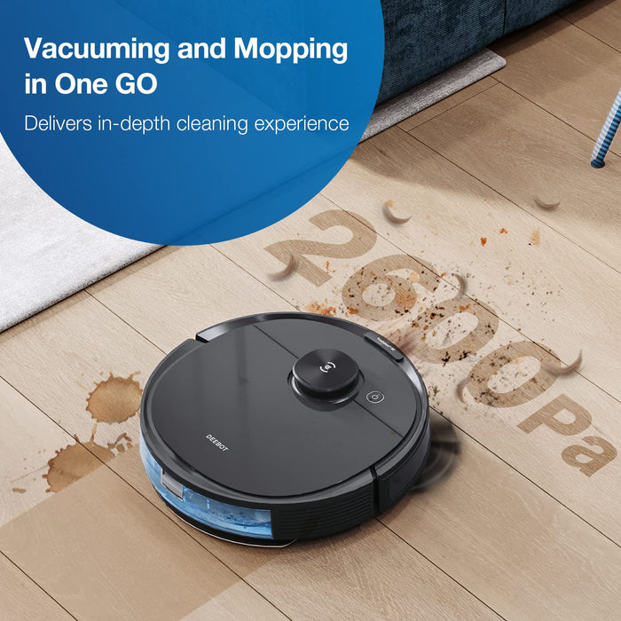 ECOVACS Deebot N8 Pro+ Robot Vacuum and Mop Cleaner - up to 60-Day Self Cleaning, Laser Navigation, Obstacle Avoidance, Multi-Floor Mapping, 2600Pa Suction, Alexa Compatible,Black