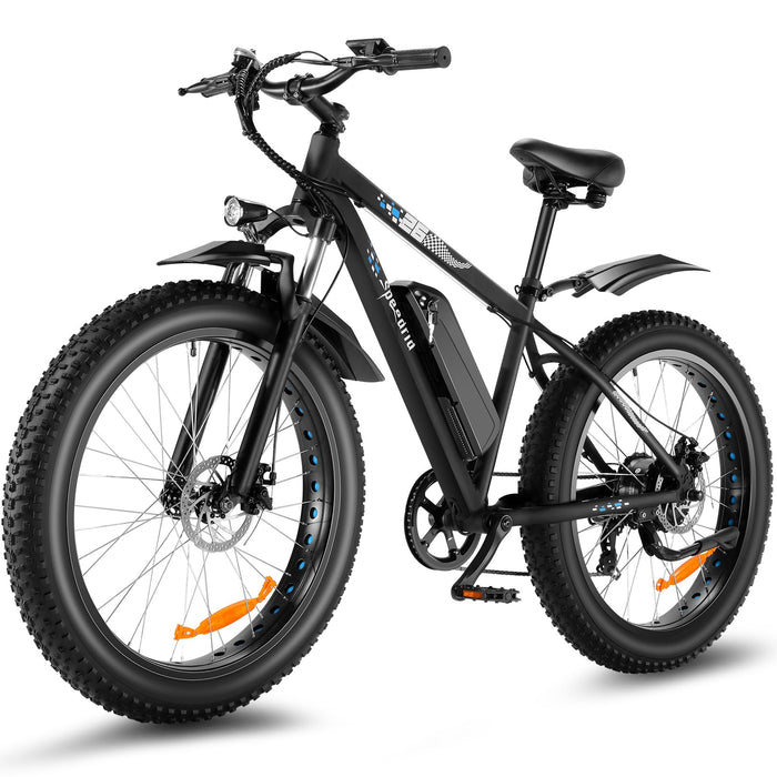 Speedrid Electric Bike 48V 500W Fat Tire Electric Bike Snow Bike 26" 4.0, 48V 10.4Ah Fast Charge Removable Battery, Lockable Suspension Fork and Professional 7 Speed