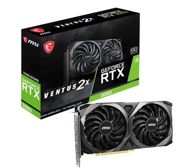 MSI GeForce RTX 3060 Ventus 2X 12G OC, Gaming Graphics Card - NVIDIA RTX 3060, 12GB GDDR6 Memory, 192-bit, 15 Gbps