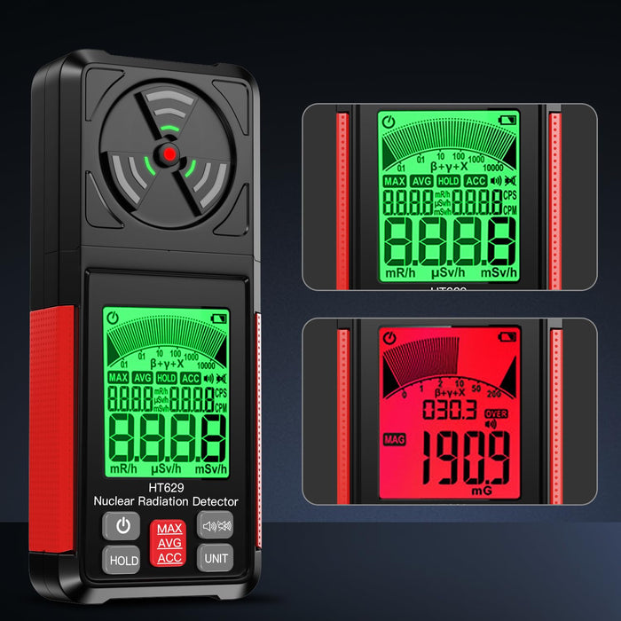 Geiger Counter Nuclear Radiation Detector,Electromagnetic Radiation Gamma X-ray Detection Meter,Portable Radiation Dosimeter with LCD Display