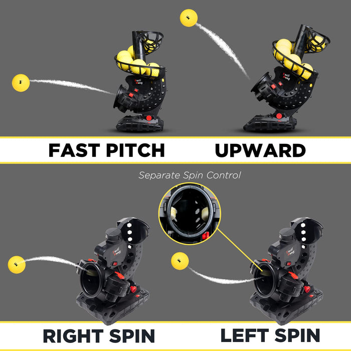 Furlihong Upgraded Electronic Baseball Pitching Machine, Adjustable Angles & Speed, AC Adapter or Battery Powered, Comes with 8 Dimpled Balls, for Batting and Fielding Practice of Low Level