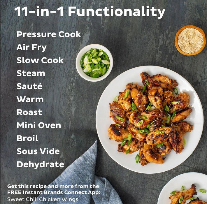 Instant Pot Duo Crisp 11-in-1 Air Fryer and Electric Pressure Cooker Combo with Multicooker Lids that Air Fries, Steams, Slow Cooks, Sautés, Dehydrates, & More, Free App With Over 800 Recipes, 6 Quart