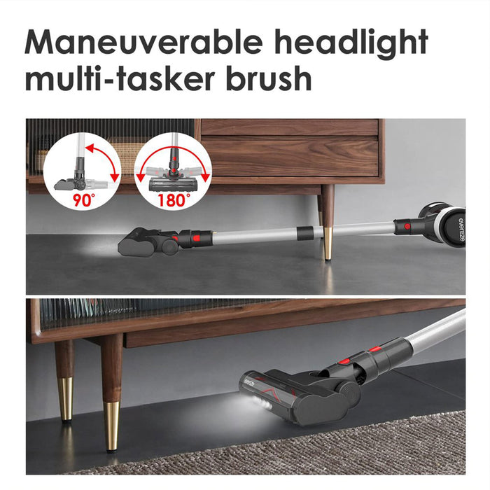 Evereze EVC3001 Cordless Stick Vacuum with 45 Minute Runtime, 1.1 Qt. Large Dust Cup, 3 in 1 Wall Mounted Accessory Storage, and LED Display