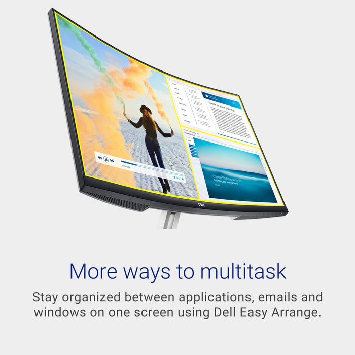 Dell S3222HN Curved Monitor - 31.5-inch FHD (1920x1080) 75Hz 4Ms 1800R Curved Display, HDMI Connectivity, AMD FreeSync Technology, Tilt Adjustability - Silver