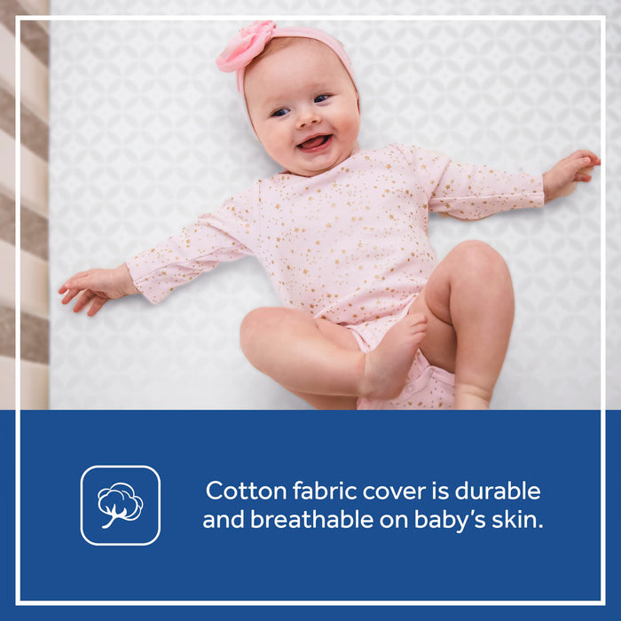 Sealy Flex Cool Breathable Hypoallergenic 2-Stage Dual Firm Waterproof Baby Crib Mattress & Toddler Bed Mattress, Cotton Cover, 204 Premium Coils, Air Quality Certified, Made in USA, 52"x28"