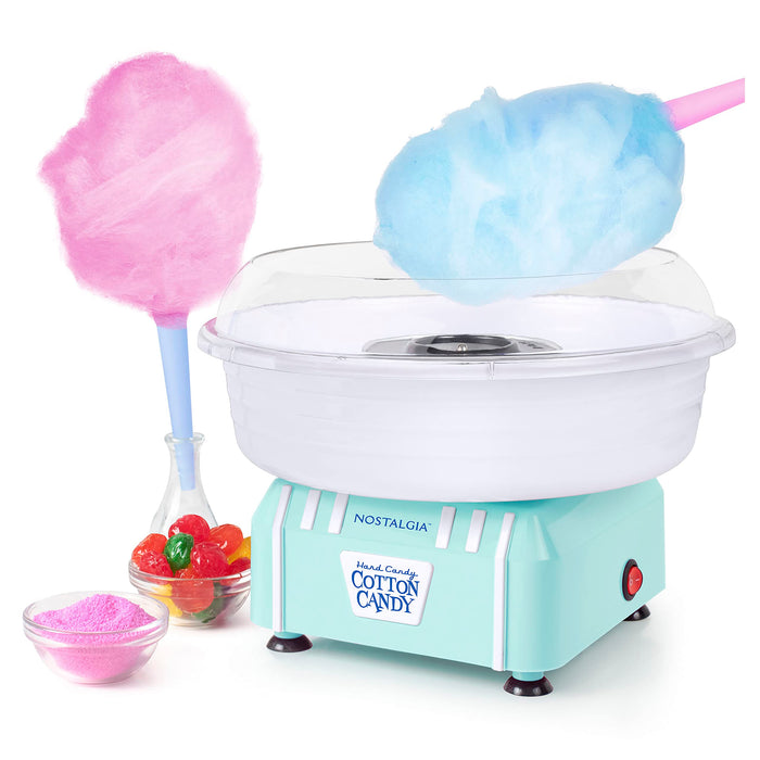 Nostalgia Retro Countertop Cotton Candy Maker, Vintage Candy Machine for Hard Candy & Flossing Sugar, Aqua