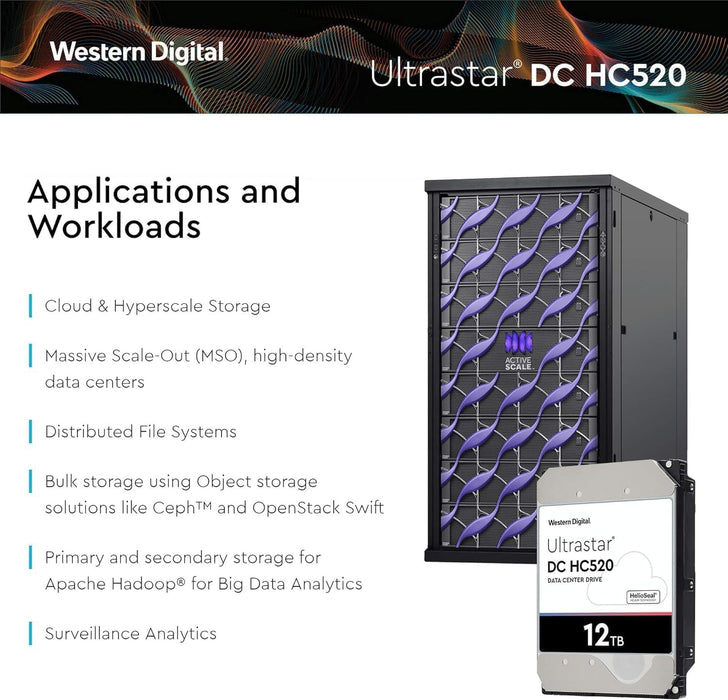 HGST - WD Ultrastar DC HC520 HDD | HUH721212ALE601 | 12TB 7200RPM SATA 6Gb/s 256MB Cache 3.5-Inch | ISE 512e | Helium Data Center Internal Hard Disk Drive (Renewed)