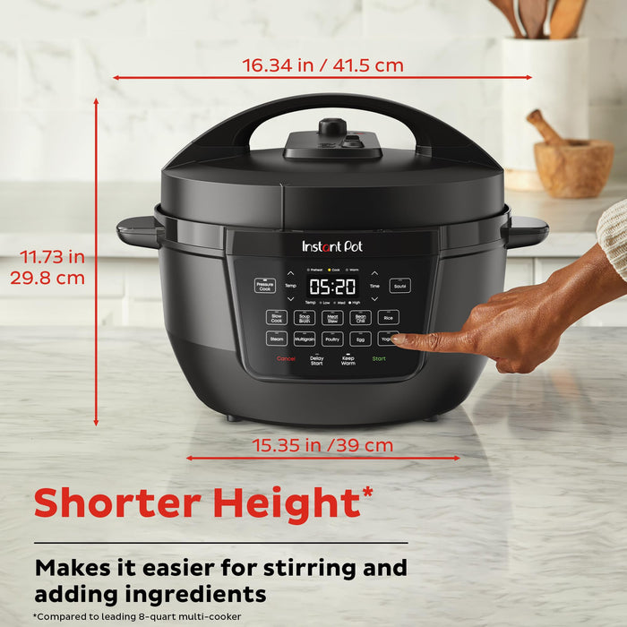 Instant Pot RIO Wide Base, 7.5 Quarts, Large Searing Base, WhisperQuiet Steam Release, 7-in-1 Electric Multi-Cooker, Pressure Cooker, Slow Cooker, Rice Cooker, Steamer, Sauté, Yogurt & Warmer