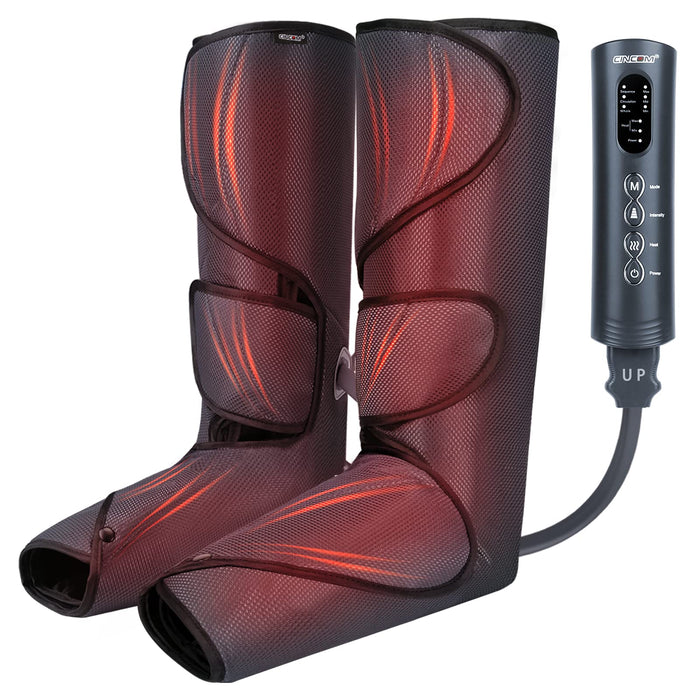 CINCOM Leg Massager with Heat and Compression, Leg Massager for Circulation and Pain Relief FSA HSA, Heating Calf Leg Air Compression Massager Help with Relief Edema RLS