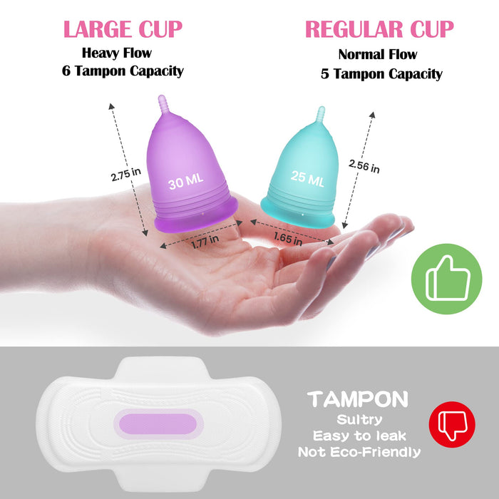 YTYOMUR Menstrual Cup Steamer Sterilizer with 2 Reusable Menstrual Cups, Period Cups Cleaner Wash Kit