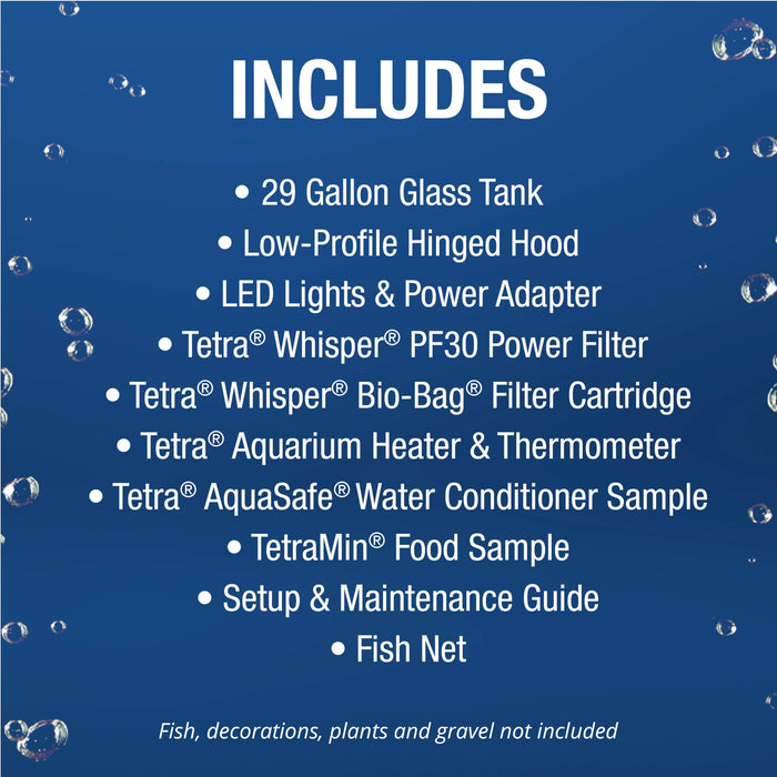 Tetra Complete LED Aquarium 29 Gallons, Includes LED Lighting, Filtration, Heater and Accessories