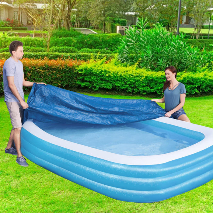 Rectangle Pool Cover, Inflatable Pool Cover Underground Pool Cover Dust and Rainproof Home Pool Cover, Fits 120 in x 72 in Frame Pool and Solar Pool Cover for Garden Outdoor Pools Cover(10ft X 6ft)