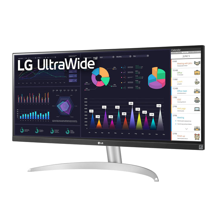 LG UltraWide FHD 29-Inch Computer Monitor 29WQ600-W, IPS with HDR 10 Compatibility, AMD FreeSync, and USB Type-C, White/Silver