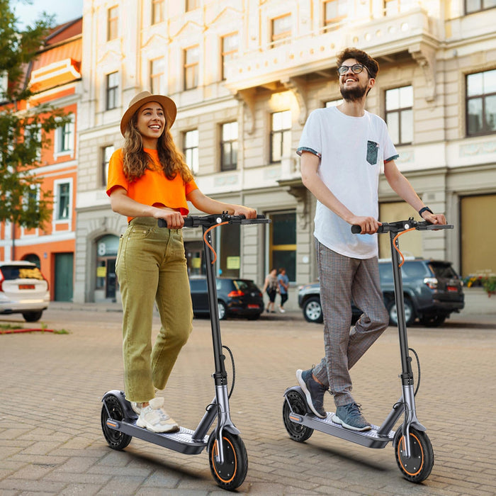 VOLPAM Electric Scooter, 8.5'' Solid Tire, Max 21-23 Miles Range, 350W Motor, 19 MPH Top Speed, Dual Braking, Folding Commuting Electric Scooter Adults