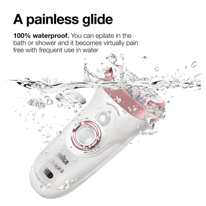 Braun Epilator Silk-épil 9 9-720, Hair Removal Device, Epilator for Women, Wet & Dry, Womens Shaver & Trimmer, Cordless, Rechargeable