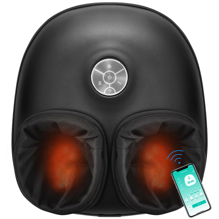 Medcursor Foot Massager with Heat, Shiatsu Deep Kneading Machine, Smart APP Mobile Control, Delivers Relief for Tired Muscles and Plantar, Multi-Level Settings & Adjust for Home and Office Use