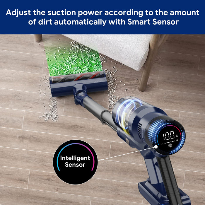 VICSONIC Cordless Vacuum Cleaner, 33Kpa/520W Stick Vacuum with OLED Touch Screen/Brushless Motor, Up to 65 Min Runtime Rechargeable, 12 in 1 Vacuum Cleaner Carpet and Floor