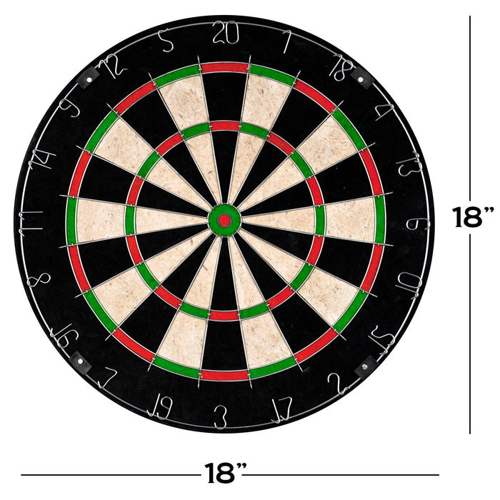 Bristle Dart Board, Tournament Sized Indoor Hanging Number Target Game for Steel Tip Darts- Dartboard with Mounting Hardware by Hey! Play!