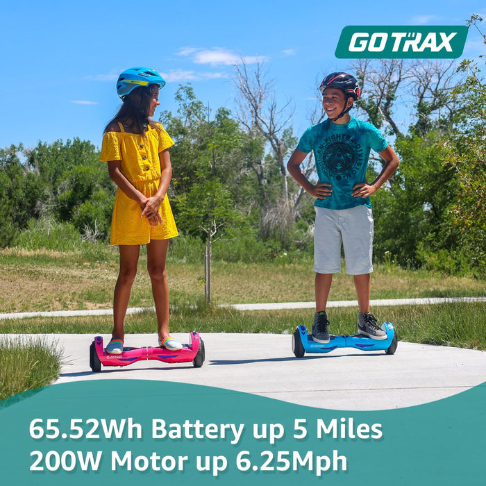 Gotrax NOVA Hoverboard with 6.5" LED Wheels, Max 4.3 Miles & 6.2mph Power by Dual 200W Motor, LED Fender Light/Headlight, UL2272 Certified & 65.52Wh Battery Self Balancing Scooter for 44-176lbs(Black)