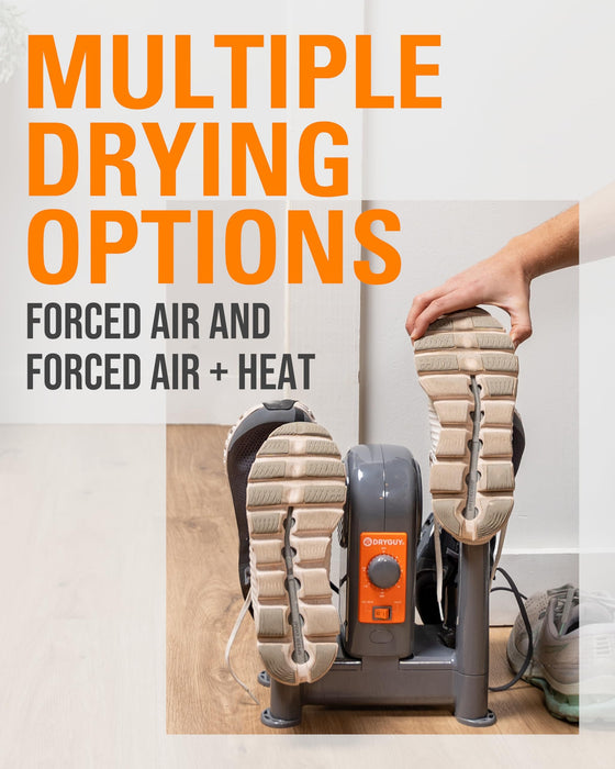 DryGuy Force Dry DX - Boot, Shoe, Garment & Gear Dryer - Convection Heating with Quiet Forced-Air Central Blower - 4 Drying Ports w/2 Extensions - Dries in 1-3 Hours - Heat/No Heat Switch & 3-Hr Timer