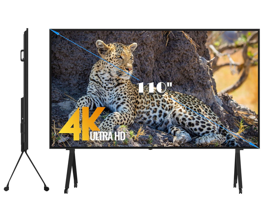 GTUOXIES 110 Inch 4K UHD Smart TV Television; Portable LED Monitor, Rich Black Levels, Great Contrast and Brightness and Deep Natural Colour, Future-Ready Ultra HD World