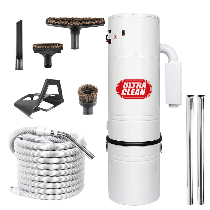 Central Vacuum Ultra Clean Unit 7,500 sq. ft. with 30' Hose Cleaning Attachment Set