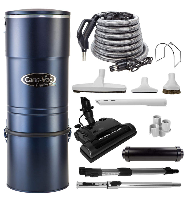 CanaVac XLS990 Signature Series Central Vacuum Cleaner - Tangential Bypass Motor Up to 15,000 sq ft.- with The LS Power Essentials Excellent for Hardwood Floors, and Carpeting. (30 FT)