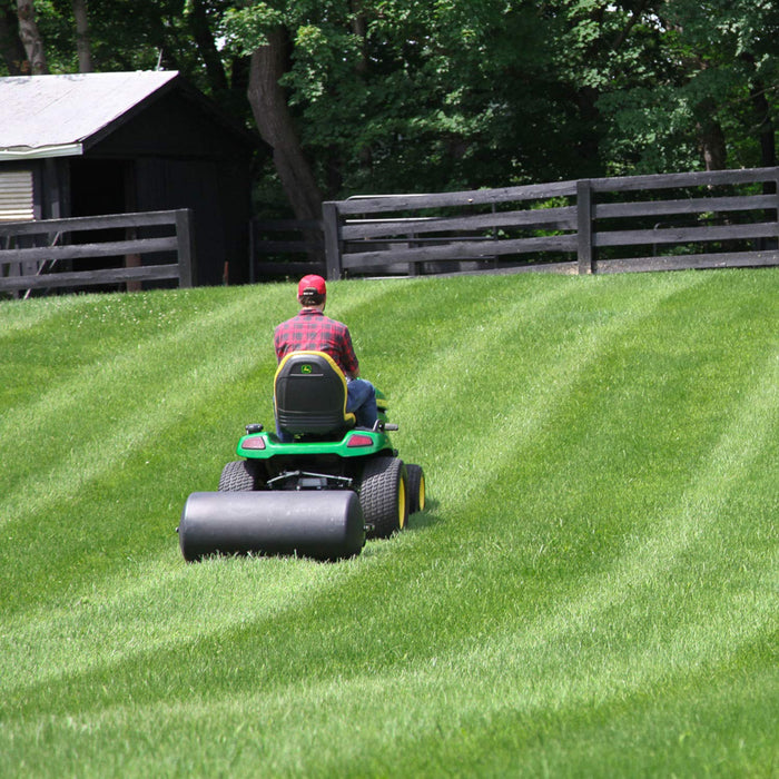 Brinly PRT-362SBH-A 390 lb. Tow Behind Poly Lawn Roller with Easy Turn Plug, 18 by 36", Flat Black