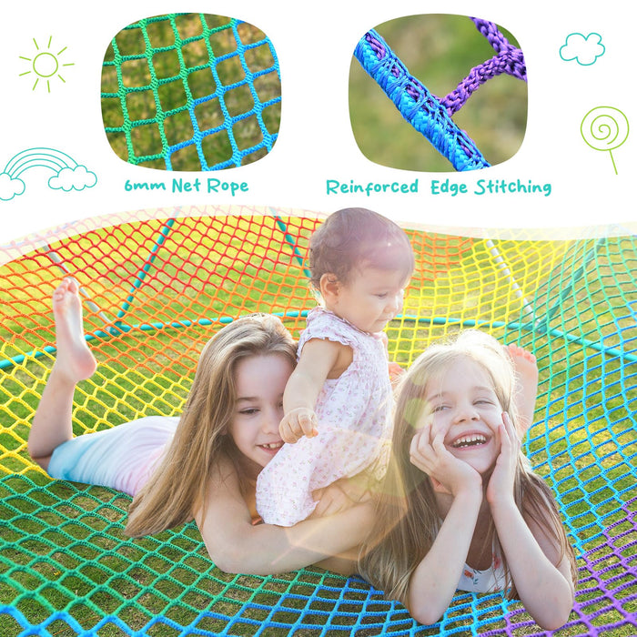 Hapfan Climbing Dome with Climbing Cargo Net, 10ft Dome Jungle Gym with Hammock for Kids Outdoor Playset Monkey Bars Backyard