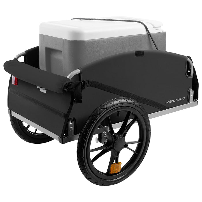 Retrospec Rover Hauler Cargo Bike Trailer | Folding Frame & Weather Resistant Fabric | Large Cargo Carrier | Fits 20” - 29” Bicycle Wheels | Black