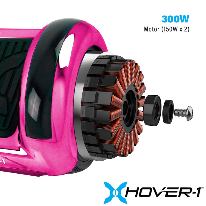 Hover-1 Matrix Electric Self-Balancing Hoverboard with 6.5” LED Tires, Color-Changing Fender Lights, Dual 150W Motors, 7 mph Max Speed, and 3 Miles Max Range