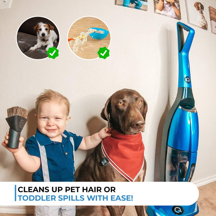 Quantum X Upright Water Filter Vacuum — The Best Bagless Household Vac Cleaner with Water & MicroSilver Filtration to Clean Wet & Dry Messes - Pet, Dog Hair & Toddler Spills on Carpet & Hardwood Floor