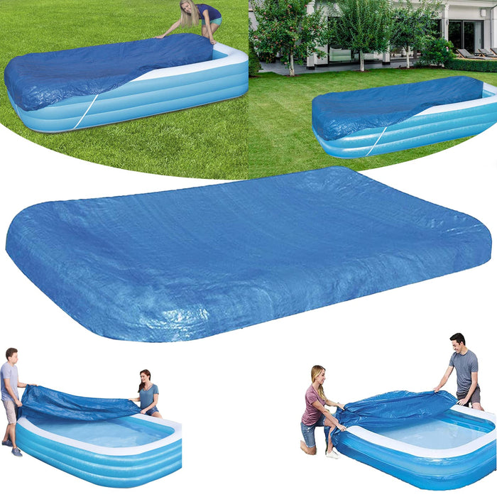 Rectangle Pool Cover, Inflatable Pool Cover Underground Pool Cover Dust and Rainproof Home Pool Cover, Fits 120 in x 72 in Frame Pool and Solar Pool Cover for Garden Outdoor Pools Cover(10ft X 6ft)