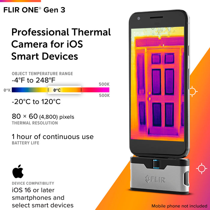 FLIR ONE Gen 3 - Thermal Imaging Camera for iOS Smartphones (iPhone w/Lightning Port Only)