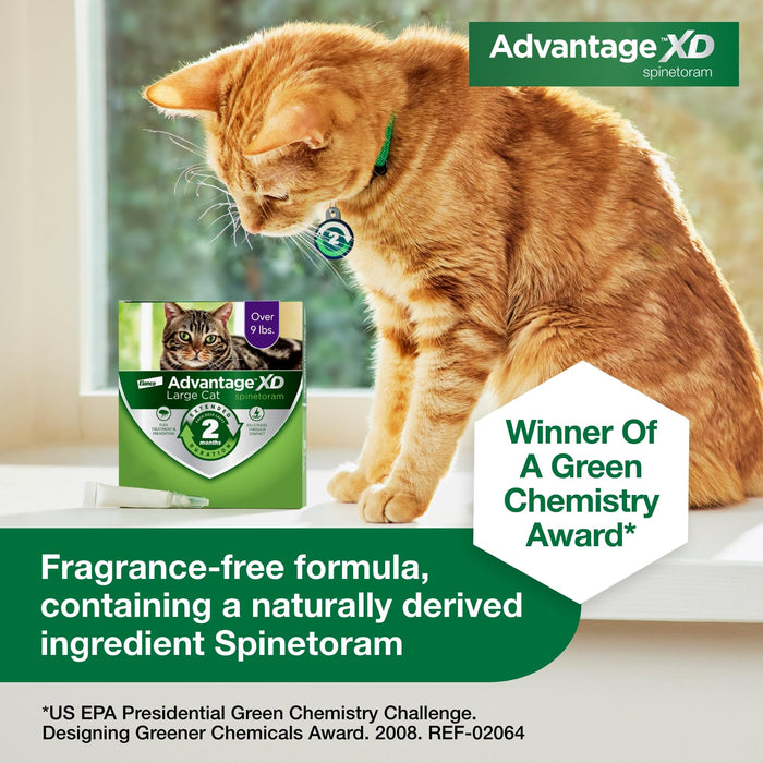 Advantage XD Large Cat Flea Prevention & Treatment For Cats over 9lbs. | 1-Topical Dose, 2-Months of Protection Per Dose