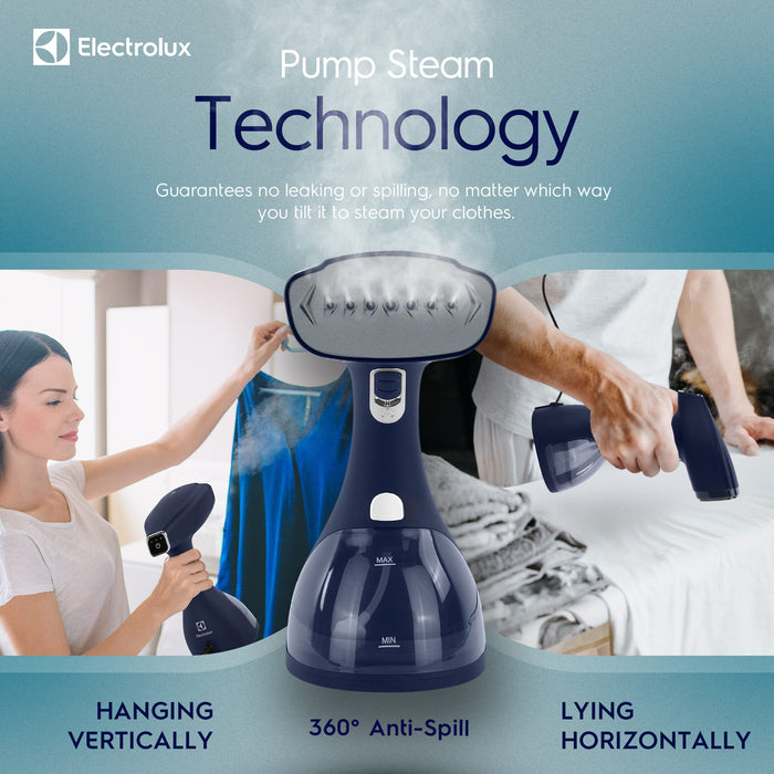 Electrolux Handheld Garment and Fabric Steamer 1500 Watts - Portable Handheld Steamer for Clothes, Wool and Silk with 2-In-1 Lint Brush and Fabric Brush | Powerful 1500W Clothing Steamer to Remove Wrinkles