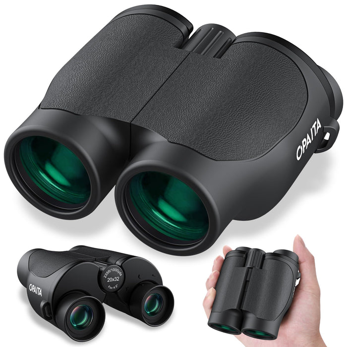 20x32 Compact Binoculars for Bird Watching - OPAITA High Powered Small Binoculars for Adults Kids with Low Light Vision for Hunting Cruise Trip Travel Concert Hiking