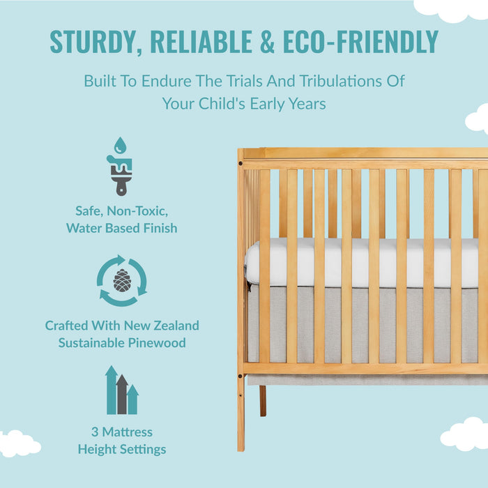 Dream On Me Synergy 5-In-1 Convertible Crib In Natural, Greenguard Gold Certified