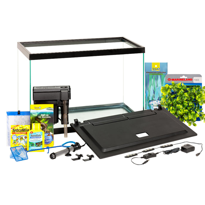 Tetra Aquarium, 20 Gallon, Complete Tropical Fish Tank Kit With LED Lighting And Decor For Freshwater Fish