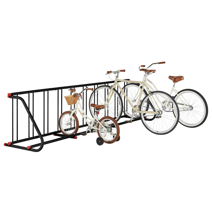 Retrospec Commercial Grid Bike Rack - Single & Double Sided - Bicycle Storage Stand for Garages, Stores, Schools & Universities Power Coated Steel - Silver 10 Bike/Single Sided