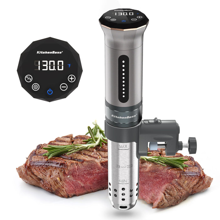 KitchenBoss Sous Vide Cooker Machine: Ultra-quiet 1100 Watt IPX7 Waterproof Water Thermal Immersion Circulator Accurate Temperature Control Digital Display Slow Cooking Sous-vide