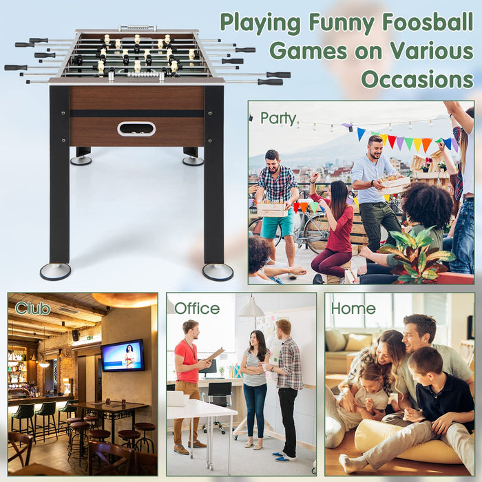 Giantex 54” Foosball Table, Foosball Table Adult Size with 2 Balls, Wood Football Table, Arcade Soccer Table Game for Kids, Game Room, Home, Office, Party