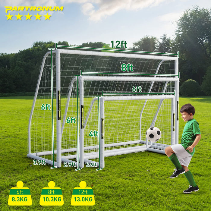 Partronum Soccer Goal, Soccer Goals for Backyard with Carry Bag, Soccer Net Goal with PVC Frame, Portable Goal Post (8 x 6 Feet)