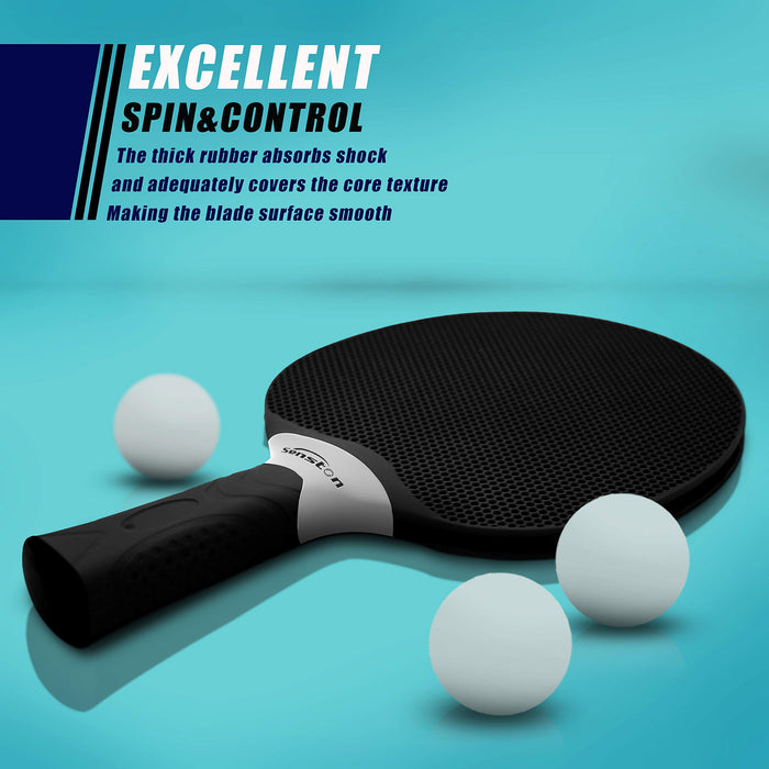 Senston Table Tennis Rackets Set,Professional Ping Pong Paddle Set for 4 Players, Composite Rubber Table Tennis Paddles, Indoor or Outdoor Games.