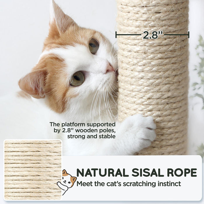 Yaheetech Large Multi-Level Cat Tree, 63 Inches Tall with Sisal-Covered Scratching Posts, Condo, Hammock, Dangling Ball, and Extended Platform for Cats to Play and Sleep