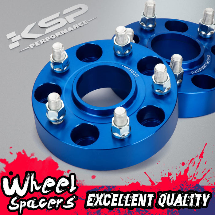 KSP PERFORMANCE 5x5 Wheel Spacers for JK XK WJ WK, 2" 50mm Hubcentric Spacers with 1/2-20 Studs 71.5mm Bore Forged for 1999-2010 Grand Cherokee, 2005-2010 Commander, 2007-2018 Wrangler, 4Pcs Blue